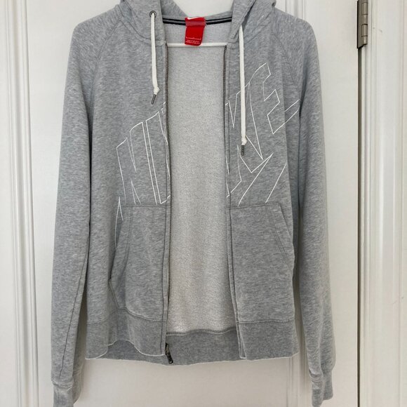 Nike logo heathered gray zip hoodie - Picture 6 of 13